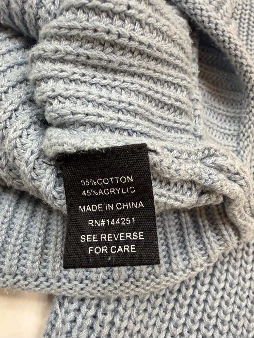 moon & madison Pale Blue  Wrap V-Neck Knit Sweater - Picture 4 of 4